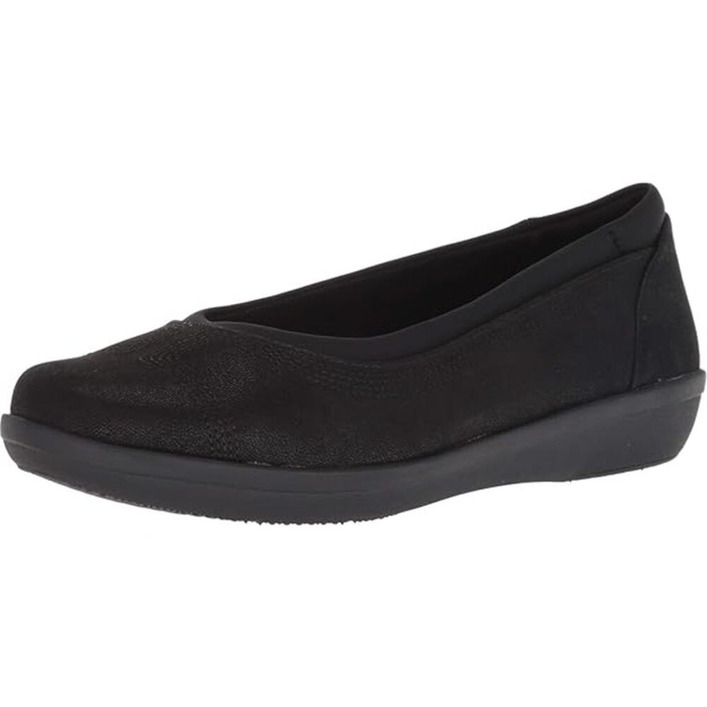 Clarks Women's Ayla Low Ballet Flat, navy synthetic nubuck, 7.5 M‎ US